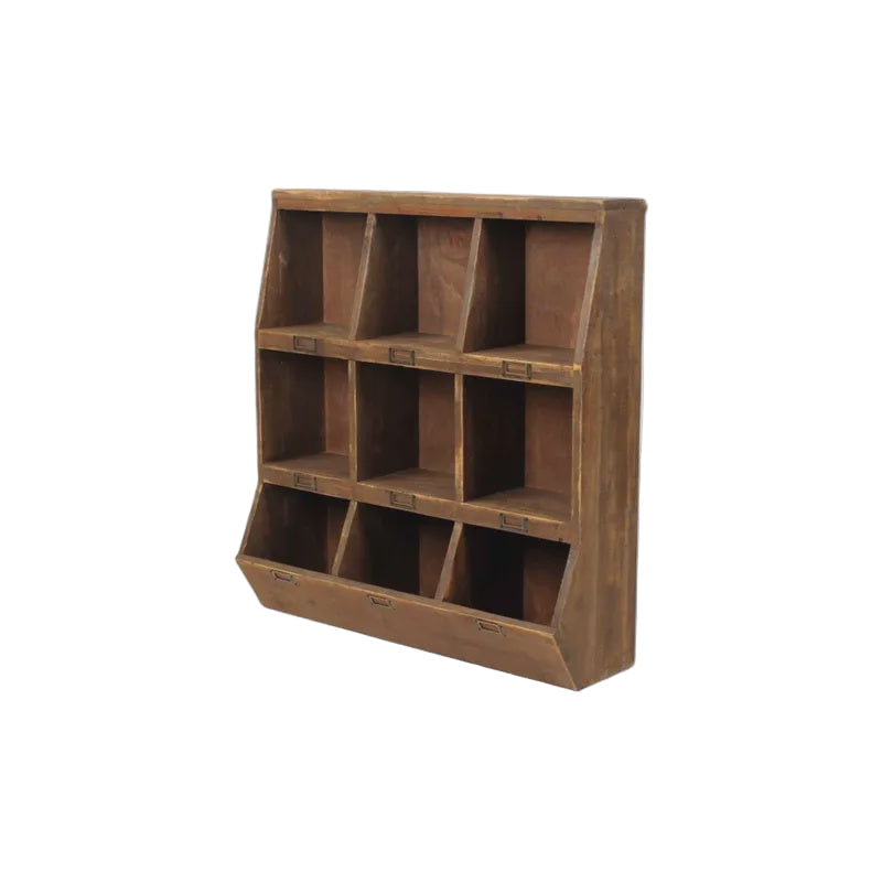 Wooden Cubby Wall Shelf Shaped | French Country