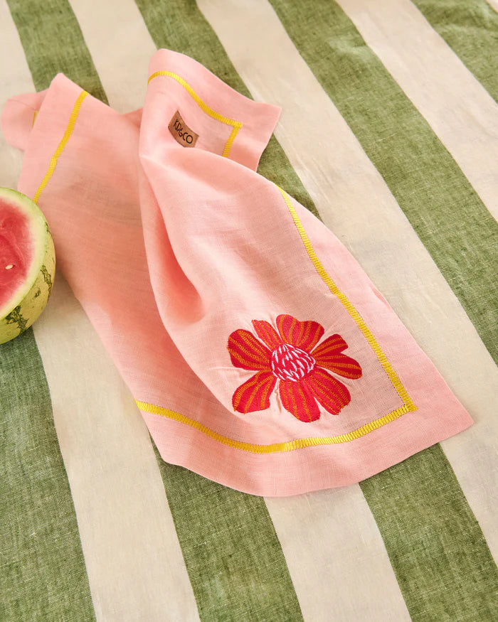 Wild Flower Embroidered 4P Napkin Set | Kip & Co