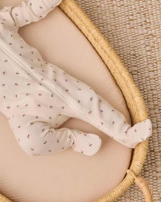 Waffle Sleep Set Fall Ditsy - Natural | Quincy Mae