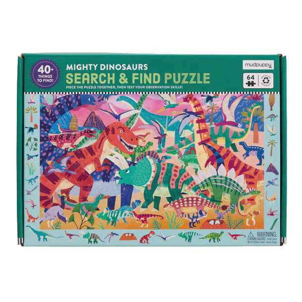 Mighty Dinosaur 64 Piece Search & Find Puzzle | Mudpuppy