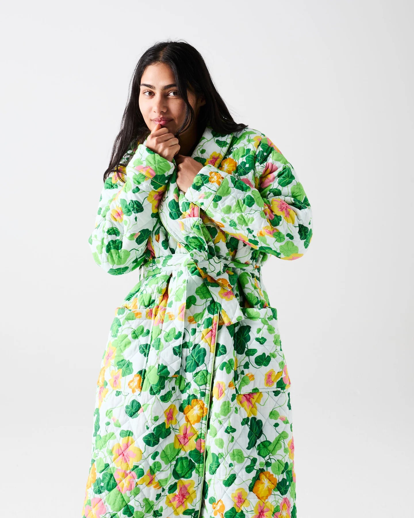 Nasturtium Quilted Cotton Robe | Kip & Co