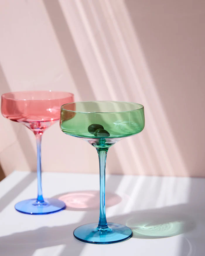 Pistachio Crush Margarita Glass 2P Set One Size | Kip & Co