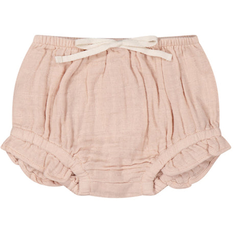 Organic Cotton Muslin Frill Bloomer - Misty Pink | Jamie Kay