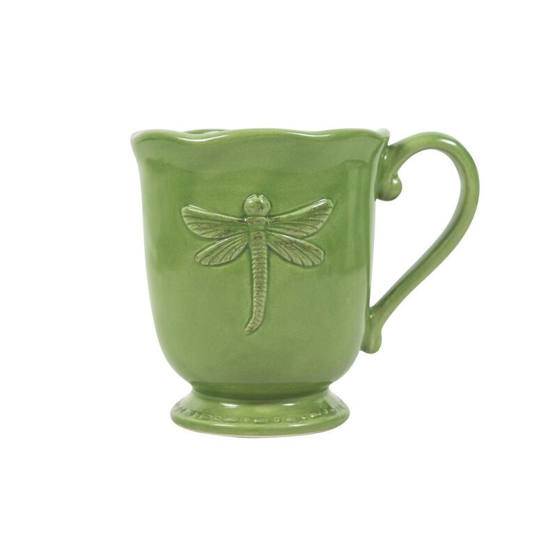 Dragonfly Stoneware Green Mug | French Country