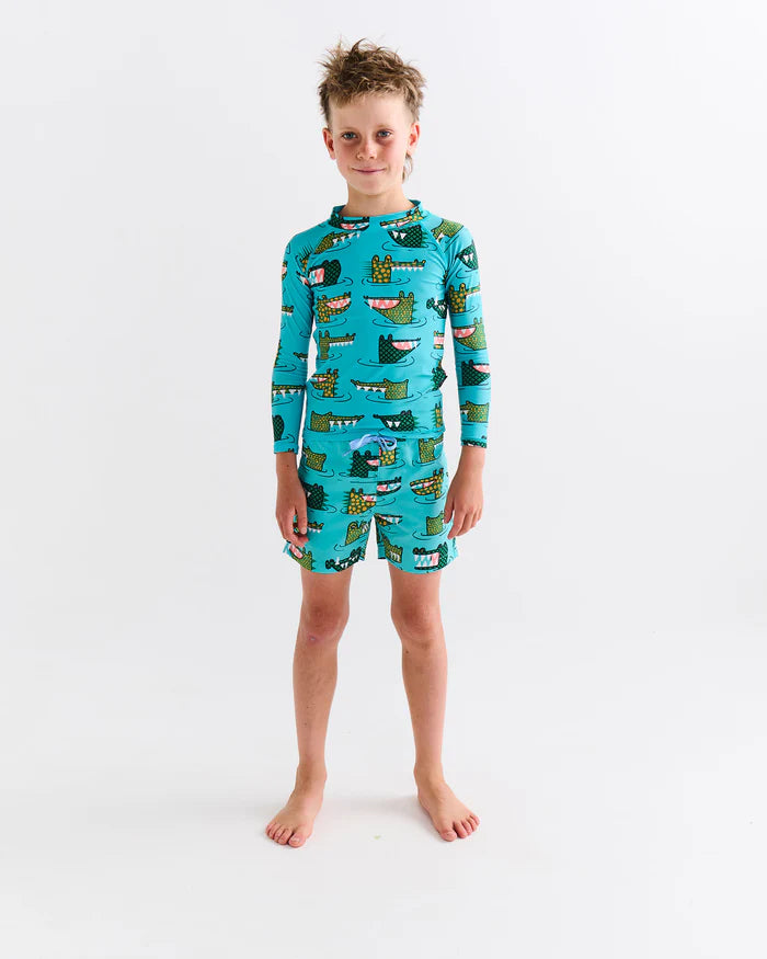 Crocodile Rock Green Boardies | Kip & Co