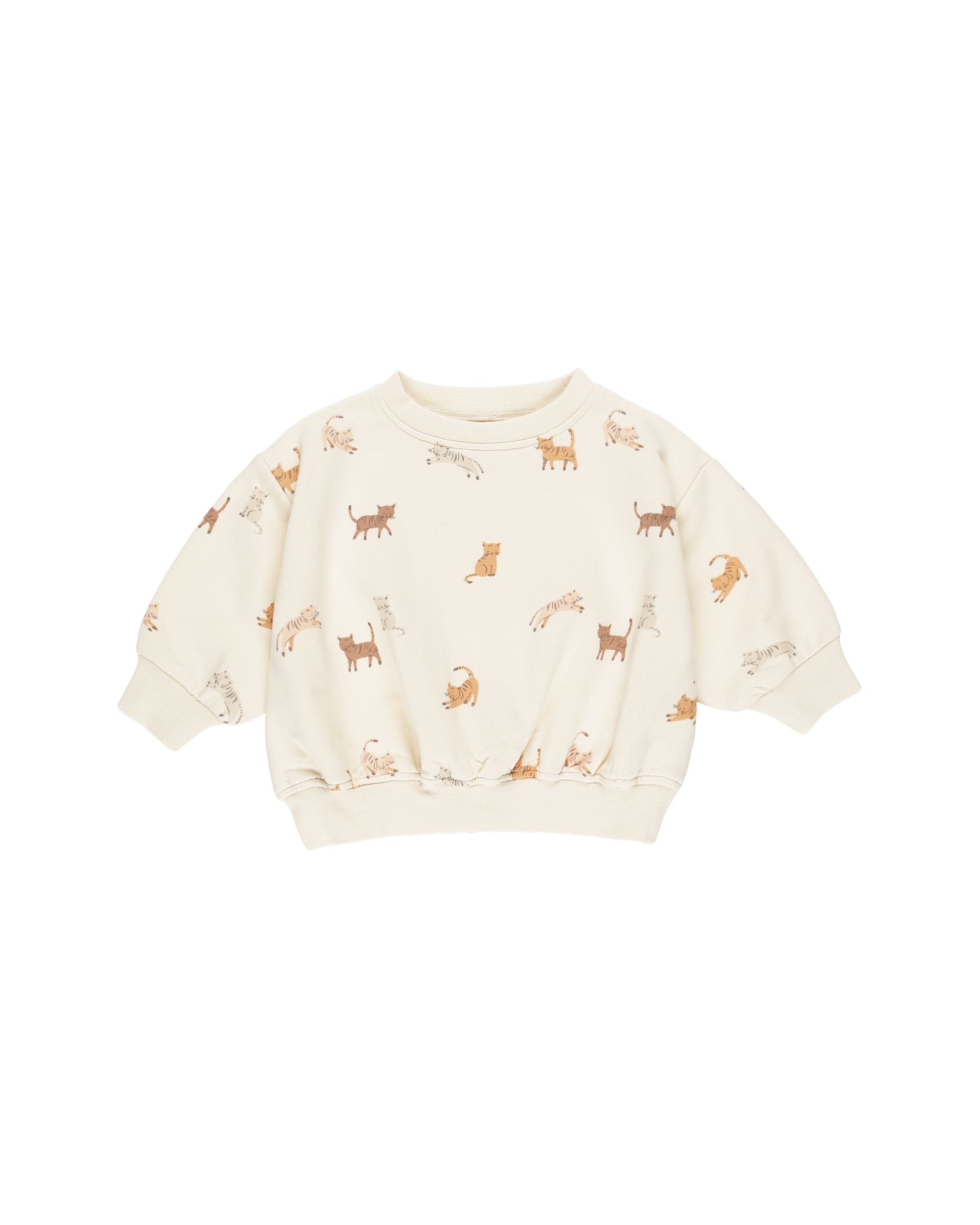 Relaxed Sweatshirt || Cats - NATURAL | Quincy Mae