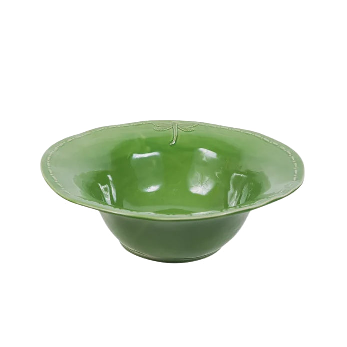 Dragonfly Stoneware Green Salad Bowl Large | French Country