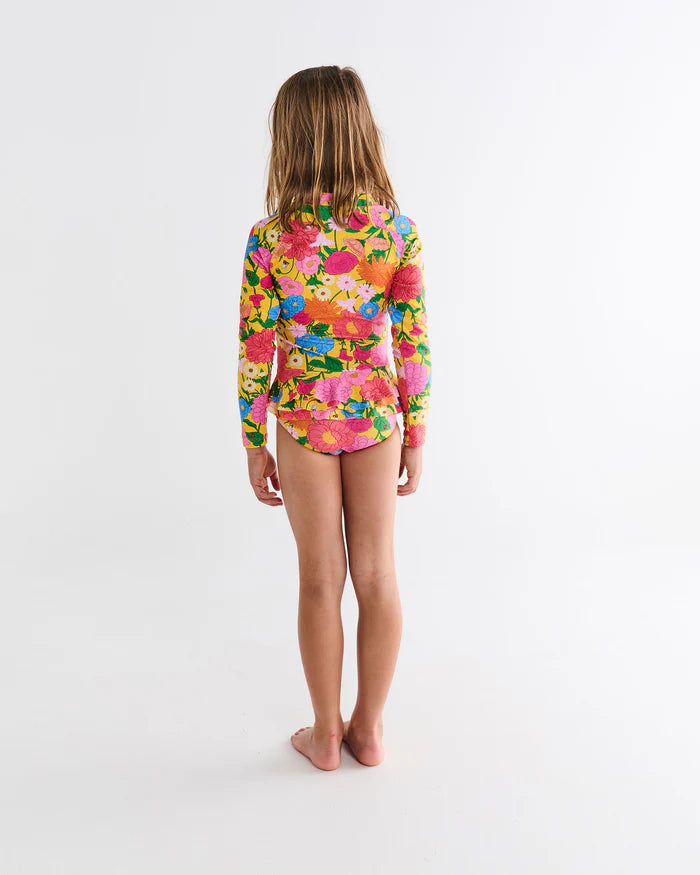 Follow The Sun Yellow Long Sleeve Bathers | Kip & Co