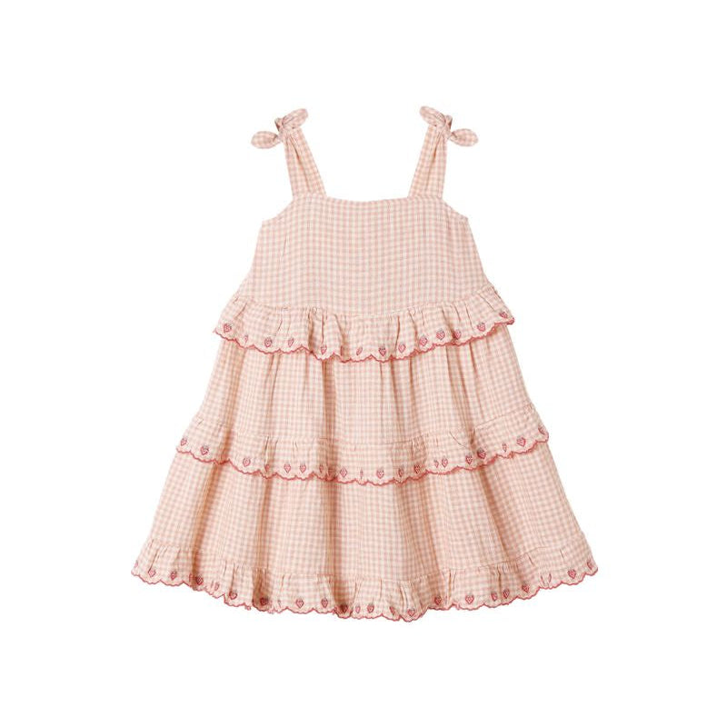 Ruffled Swing Dress || Petal Gingham - Petal | Rylee + Cru