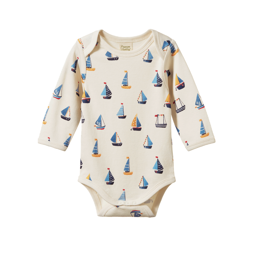 LONG SLEEVE BODYSUIT - Regatta Print | Nature Baby