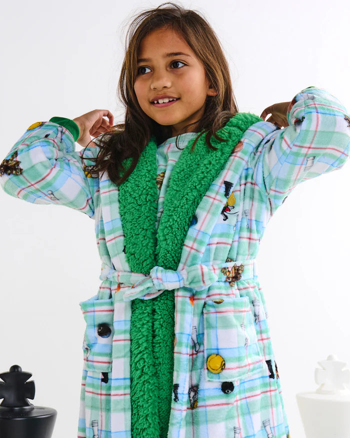 Kip&Co x Eleventh Hour Snookered Tartan Kuddle Kids Robe | Kip & Co