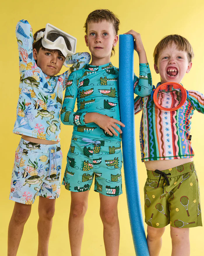 Crocodile Rock Green Boardies | Kip & Co