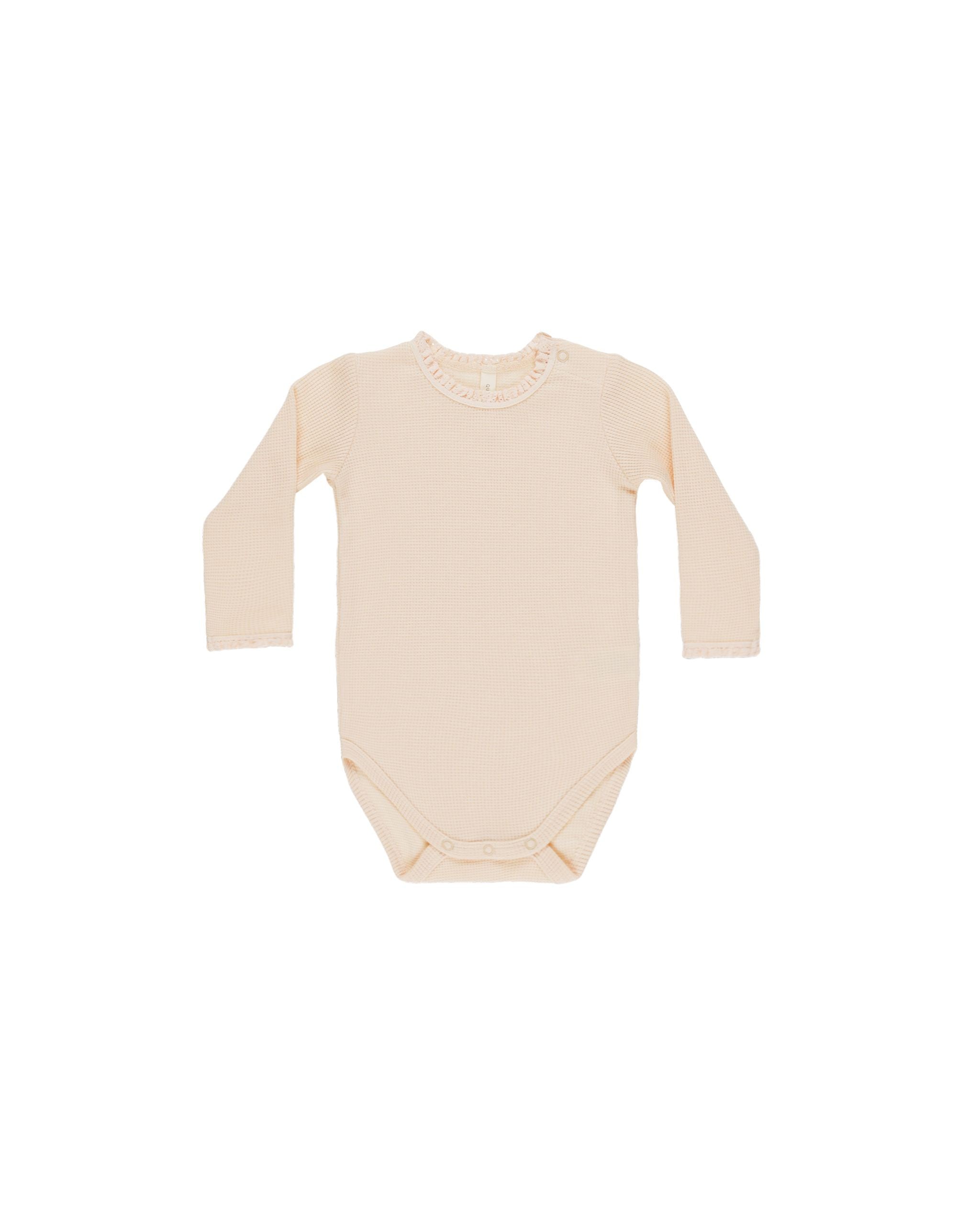 Waffle Long Sleeve Bodysuit || Antique - ANTIQUE | Quincy Mae