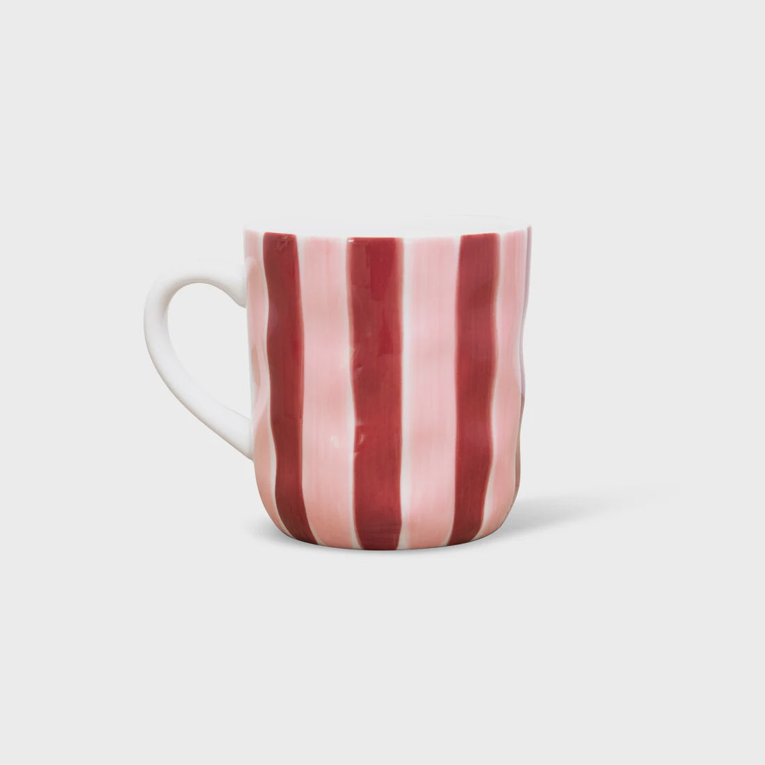 Ceramic Mug - Pink & Burgundy Stripe | Noss & Co