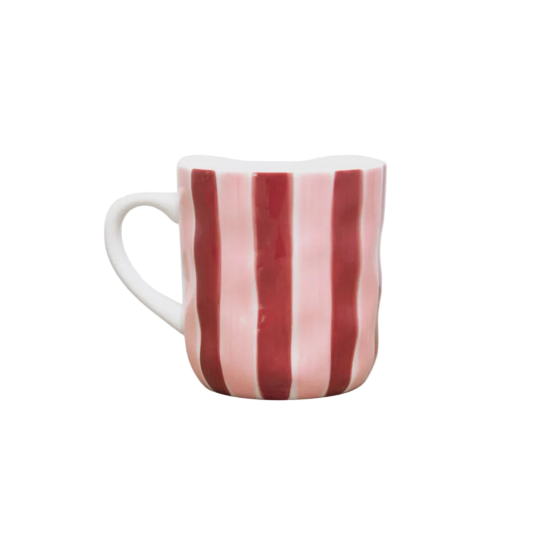 Ceramic Mug - Pink & Burgundy Stripe | Noss & Co