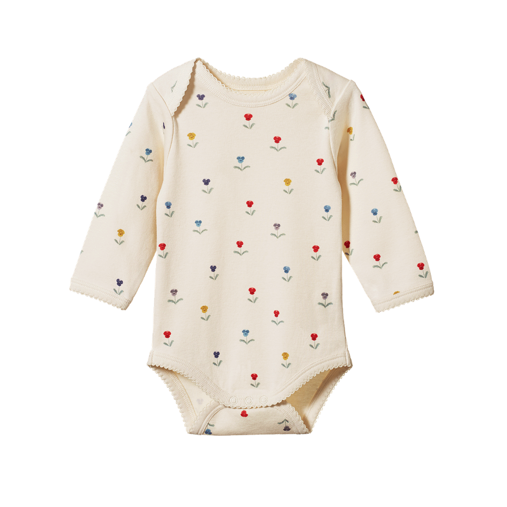 LONG SLEEVE BODYSUIT - Delphine Print | Nature Baby