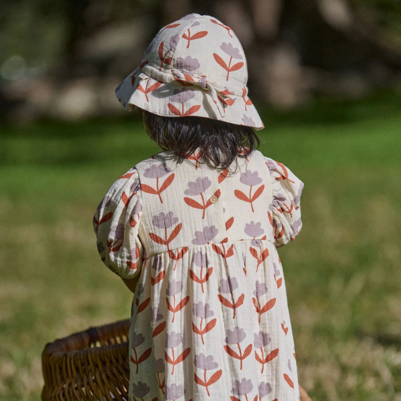 ALBERTINE DRESS MUSLIN - Fleurette Print | Nature Baby