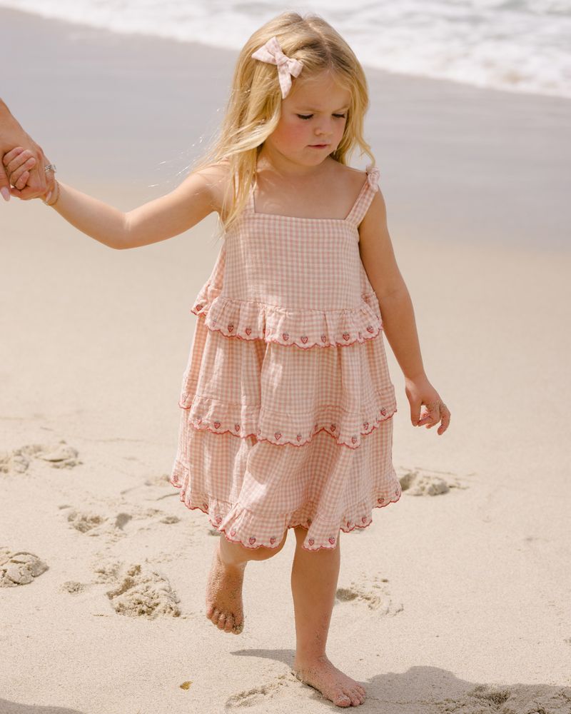 Ruffled Swing Dress || Petal Gingham - Petal | Rylee + Cru
