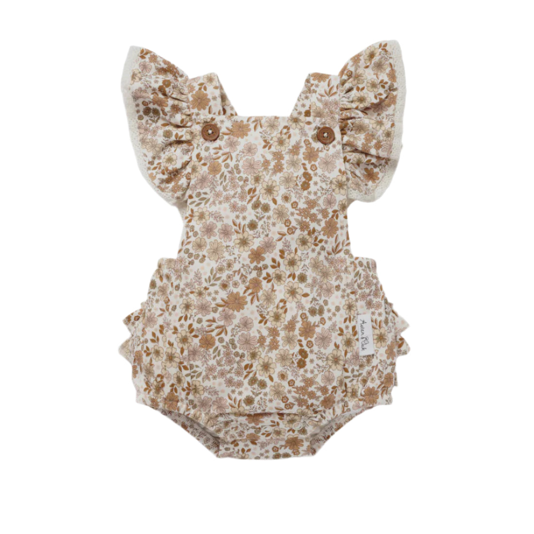 Bailey Floral Flutter Playsuit || Natural | Aster & Oak