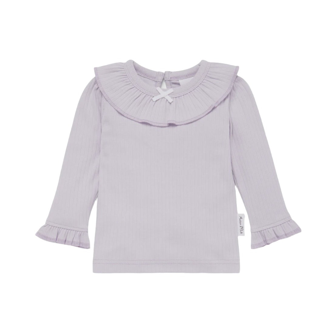 Lavender Rib Ruffle Top| Aster & Oak