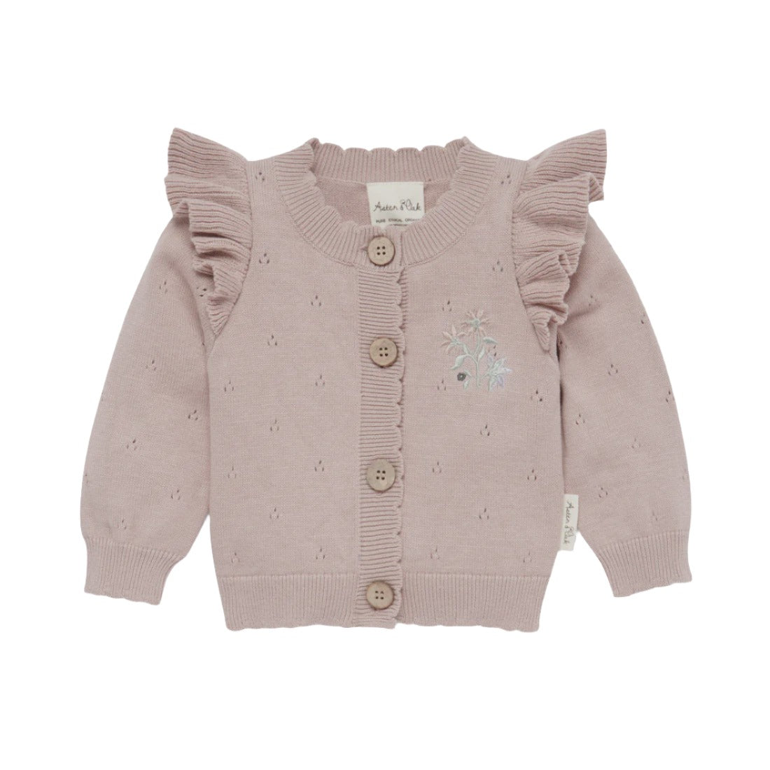 Mauve Pink Knit Cardigan | Aster & Oak