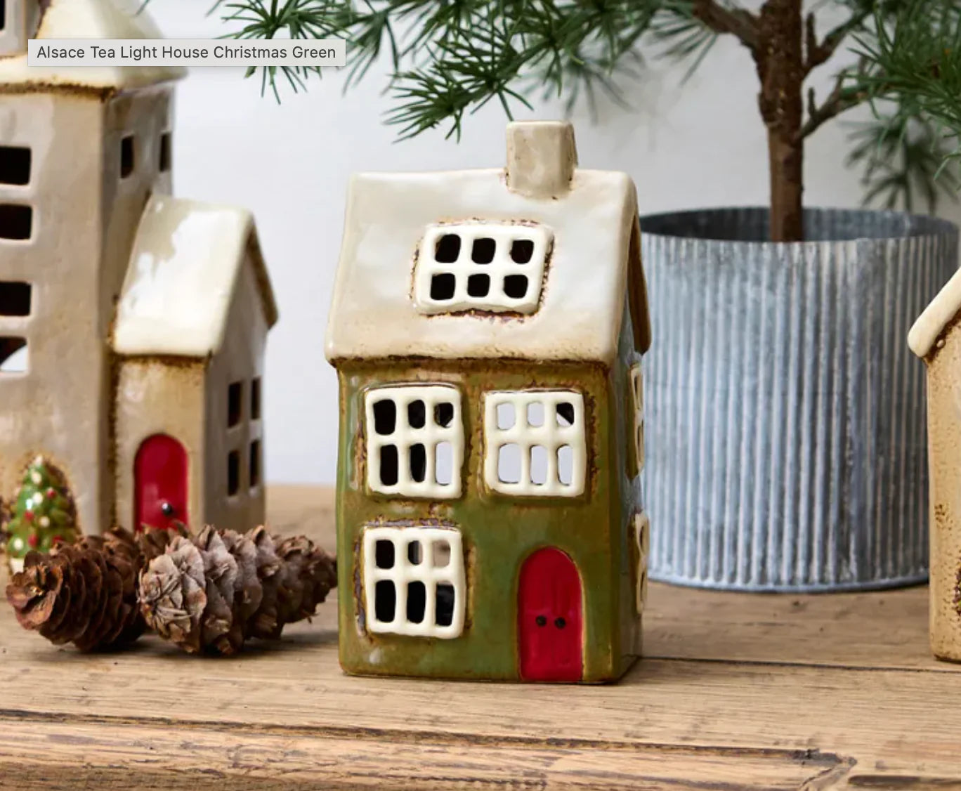 Alsace Tea Light House Christmas Green | French Country