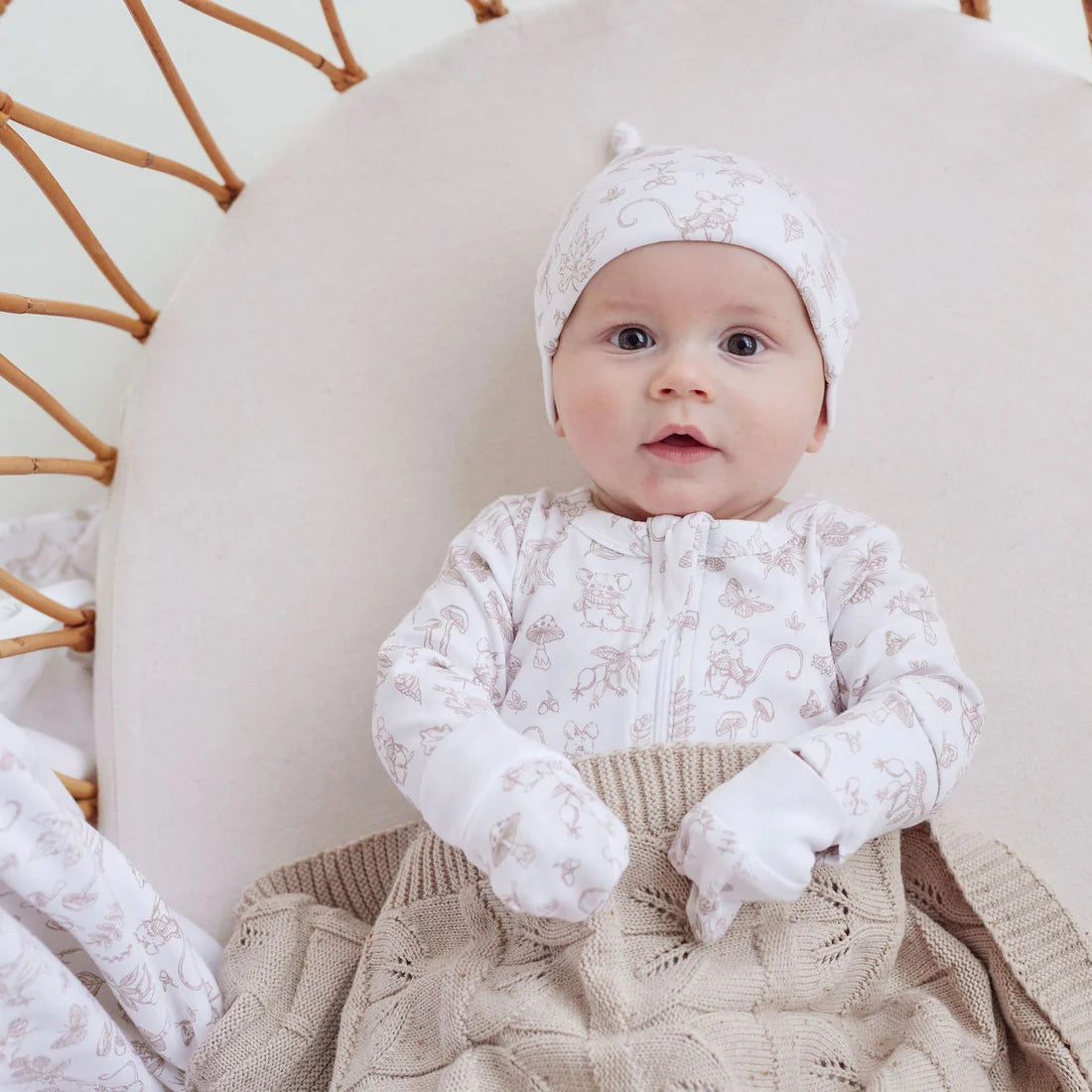 WOODLAND MOUSE ZIP ROMPER | Aster & Oak