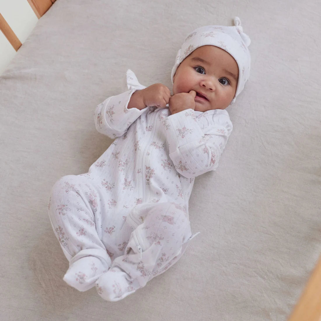 POSIE FLORAL ZIP ROMPER || White | Aster & Oak