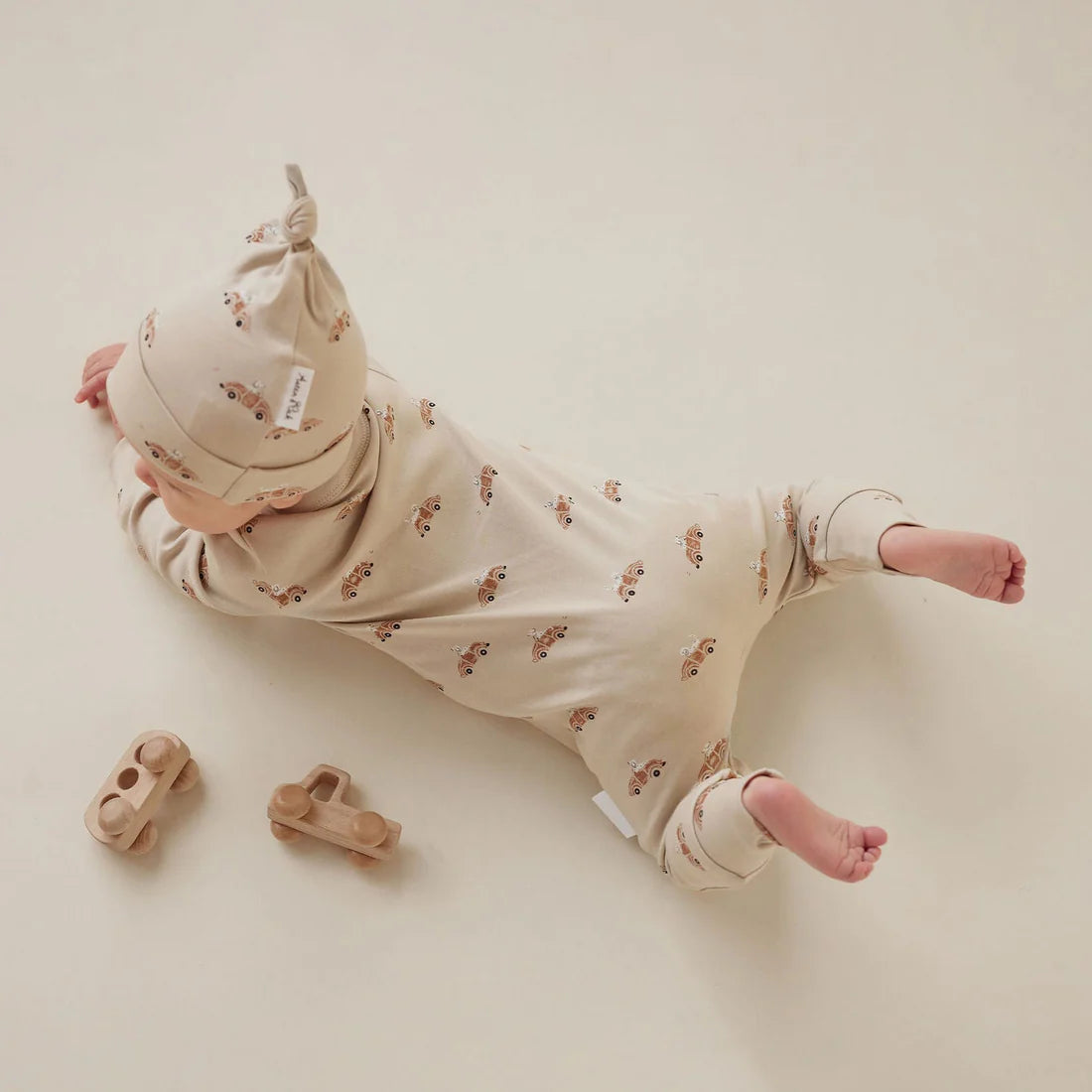CLASSIC CAR ZIP ROMPER || Beige | Aster & Oak