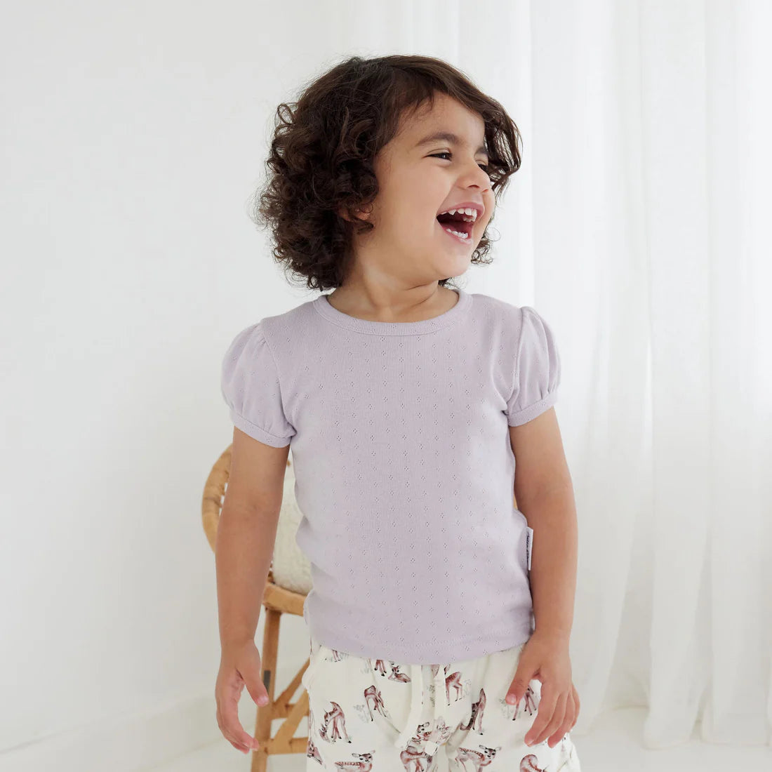 Iris Pointelle Puff Top | Aster & Oak