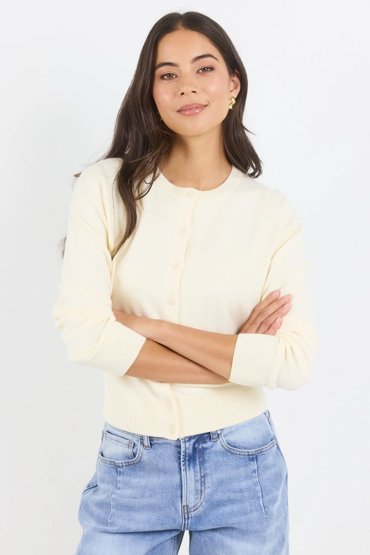 Autograph Butter Soft Fine Gauge Crewneck Cardigan | Stories Be Told