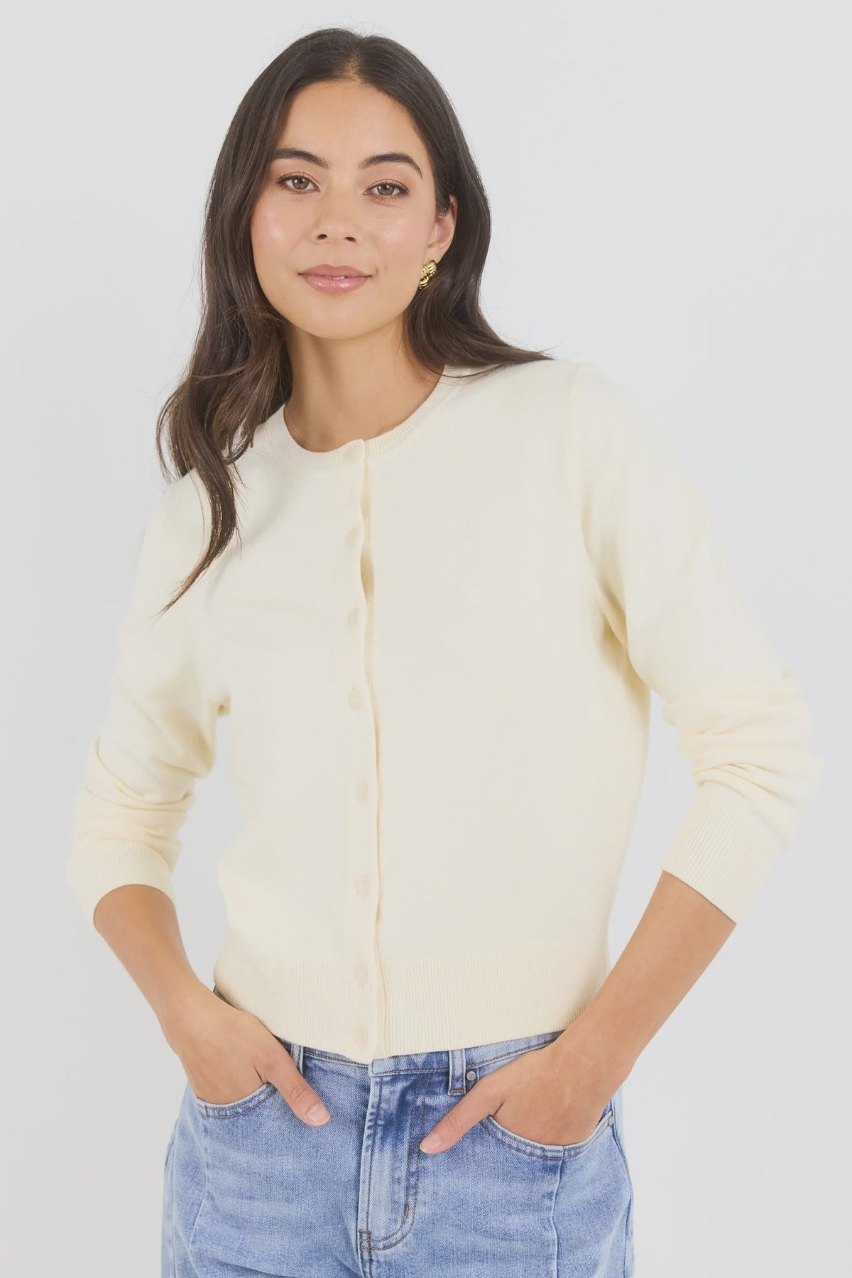 Autograph Butter Soft Fine Gauge Crewneck Cardigan | Stories Be Told