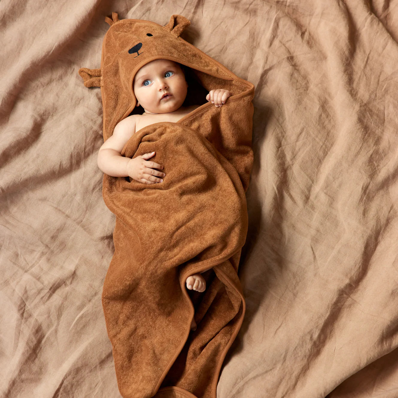 BEAR HOODED TOWEL - Hazelnut | Nature Baby