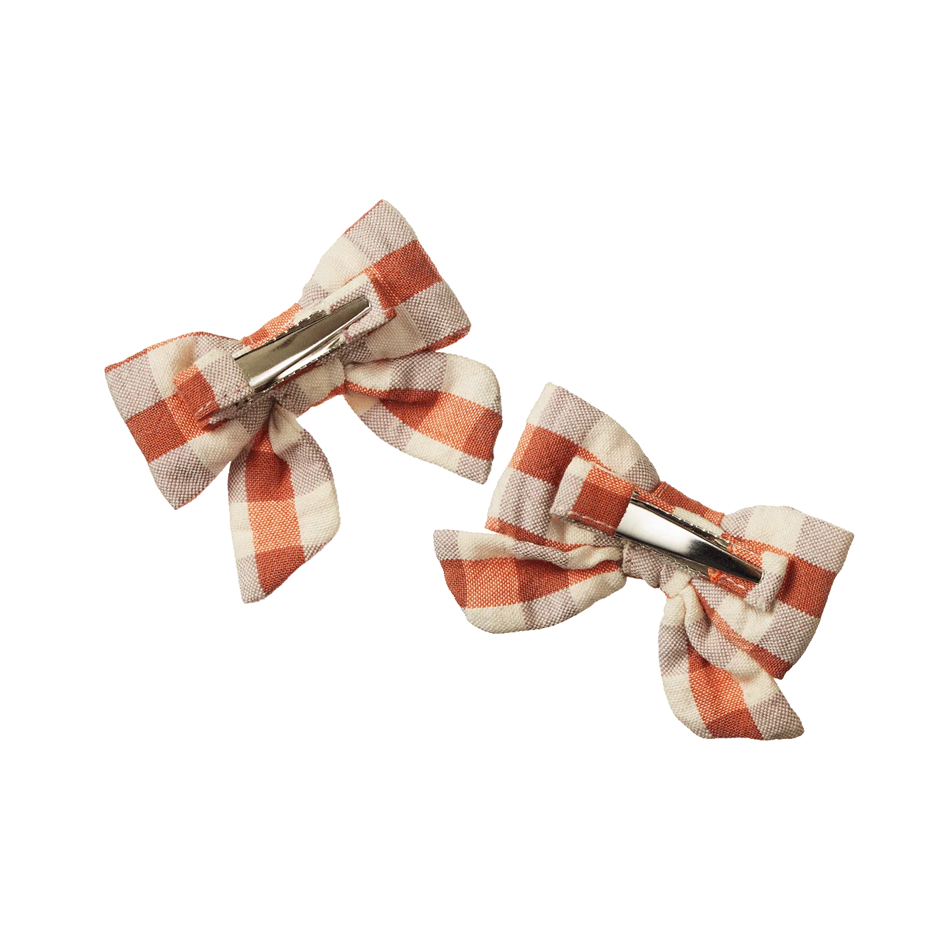 BOW HAIR CLIPS 2 PACK - Dandelion Gingham | Nature Baby