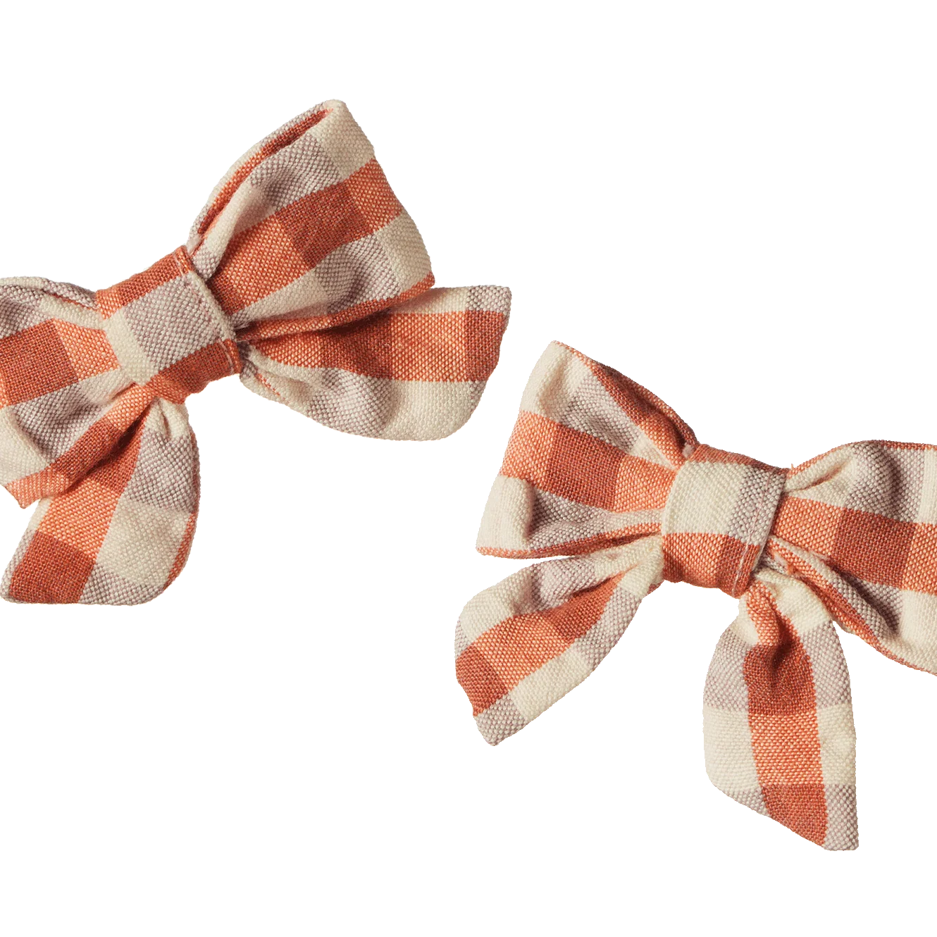 BOW HAIR CLIPS 2 PACK - Dandelion Gingham | Nature Baby