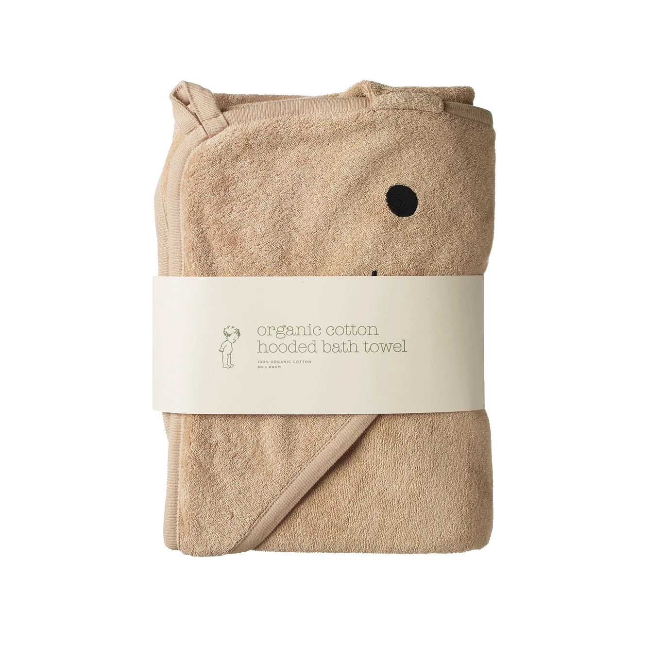 BUNNY HOODED TOWEL - Nougat | Nature Baby