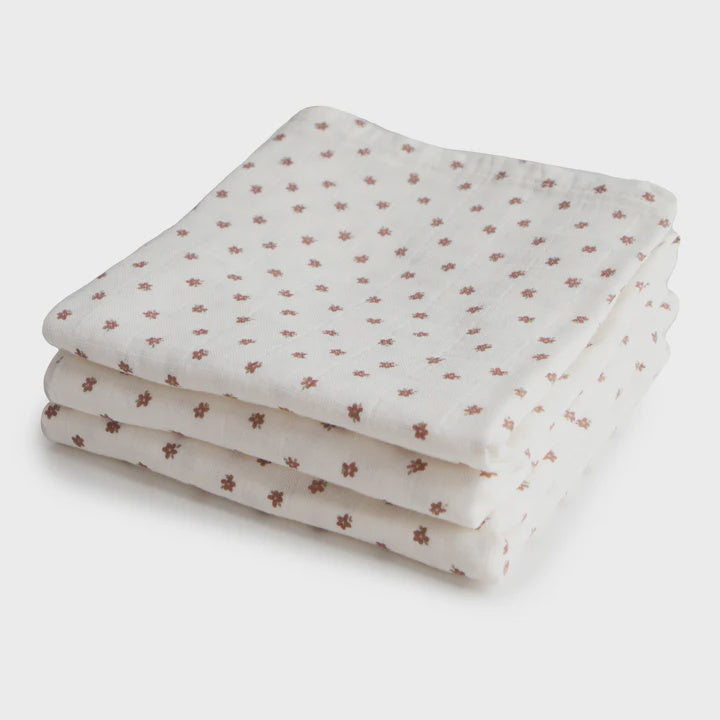 Muslin Cloth 3-pack - Bloom | Mushie