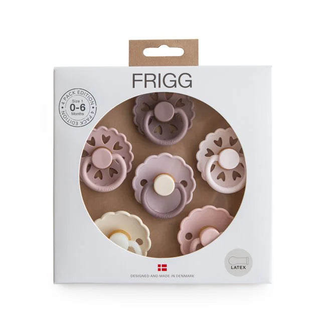 6-Pack Pacifiers - Round Latex - Blooming Love | FRIGG