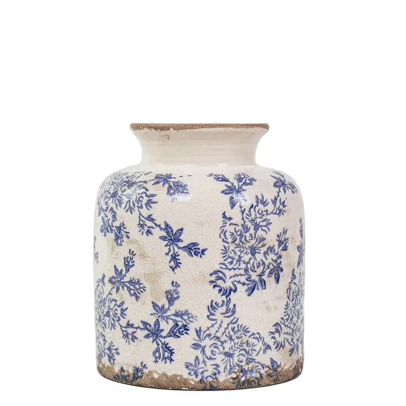 Blue Floral Vessel | French Country