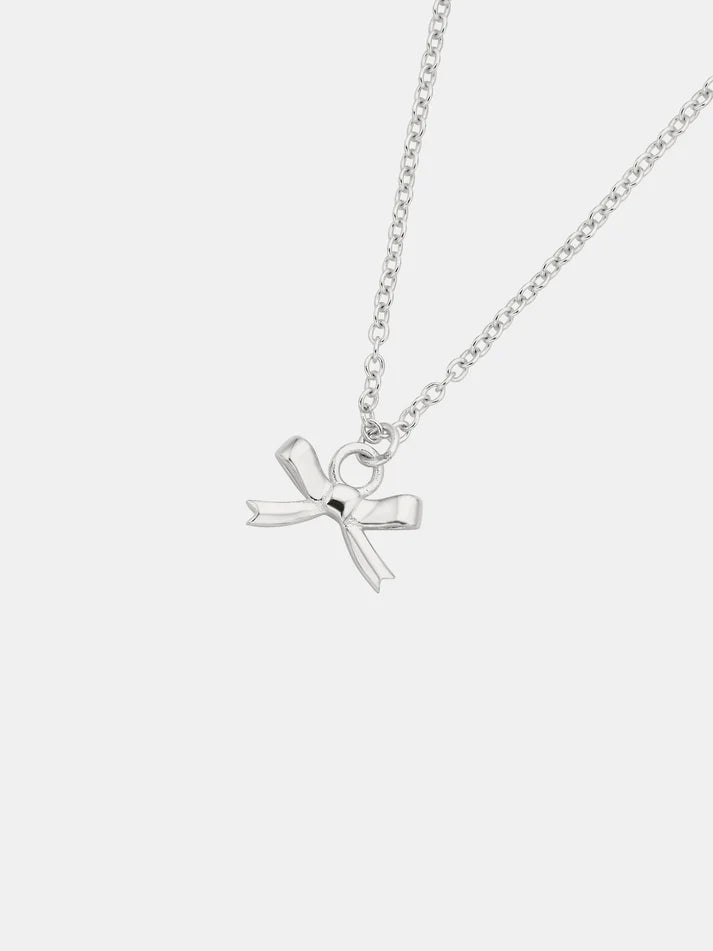 Bow Necklace - Silver | Sophie Store
