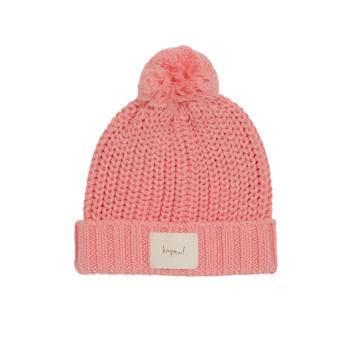 BUBBLEGUM KNIT POM POM BEANIE | Kapow Kids