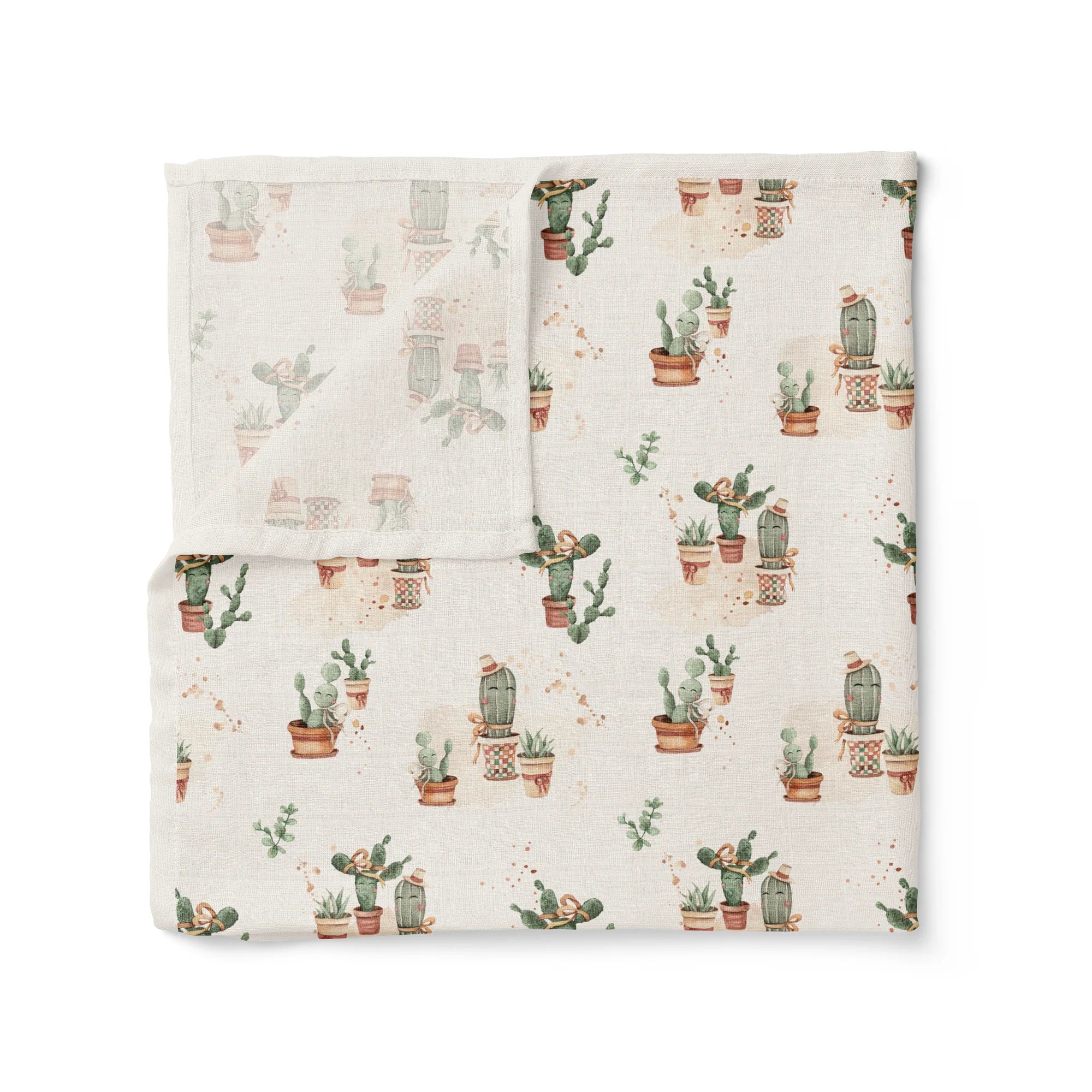 Happy Cactus - Organic Muslin Swaddle | Confetti Kidz