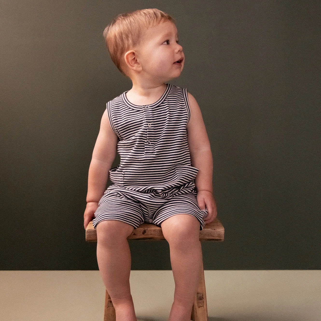 CAMPER SUIT - Navy Stripe | Nature Baby