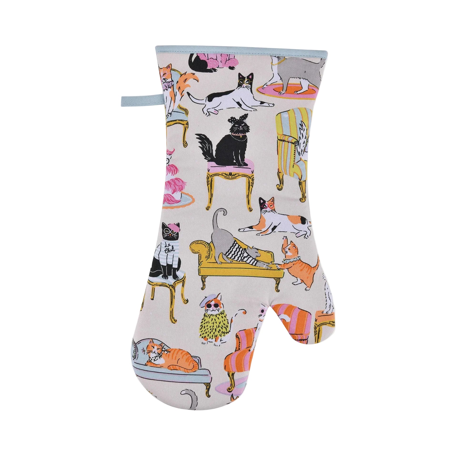 Cool Cats Gauntlet Oven Glove in Multicolour | Ulster Weavers