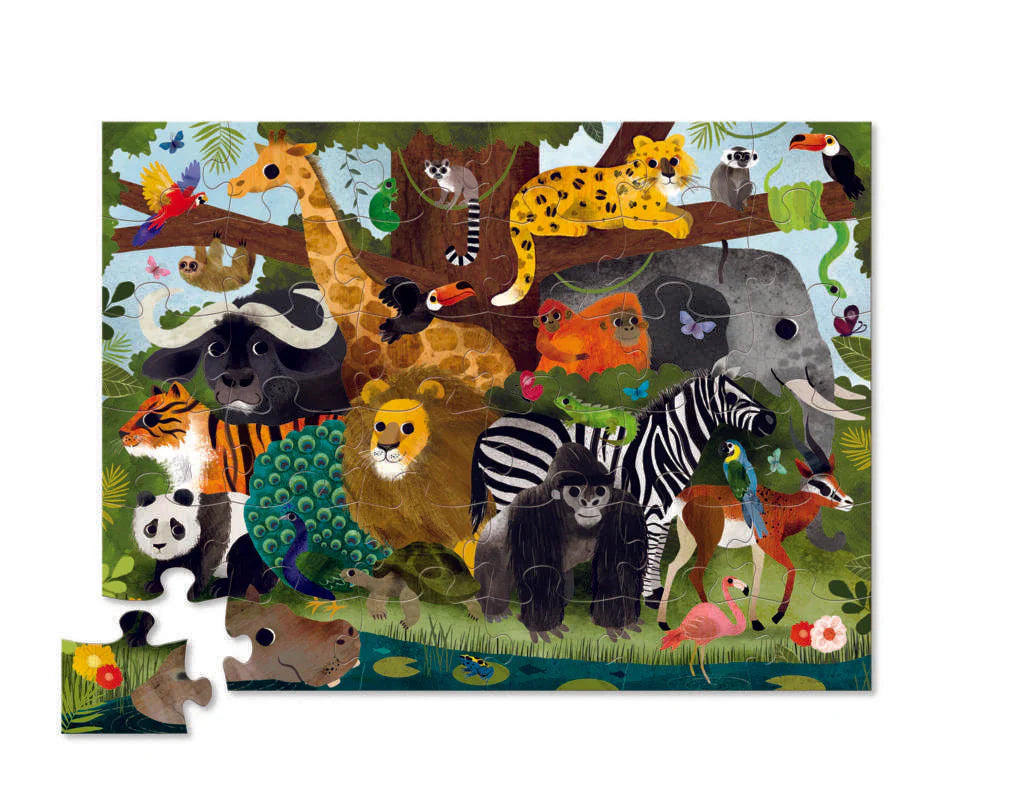 36 Piece Floor Puzzle Jungle Friends | Crocodile Creek