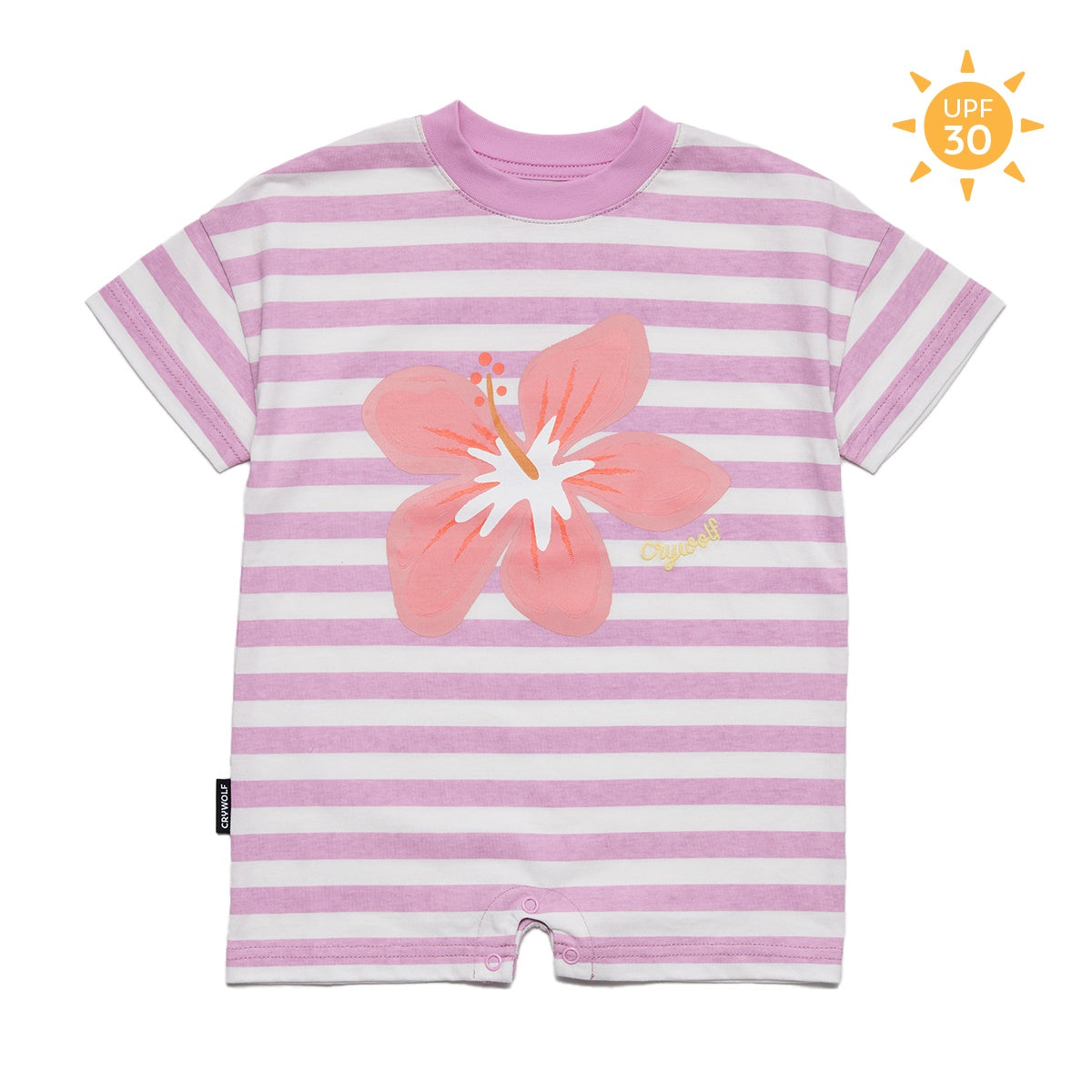 Sun Smart Romper - Hibiscus Stripe | CRYWOLF
