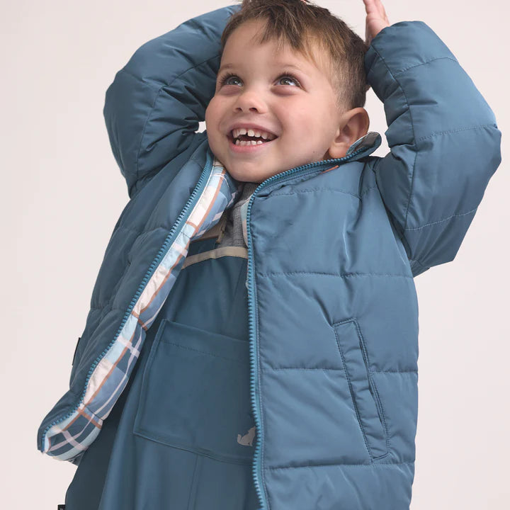 Reversible Eco-Puffer - Blue Plaid | Crywolf