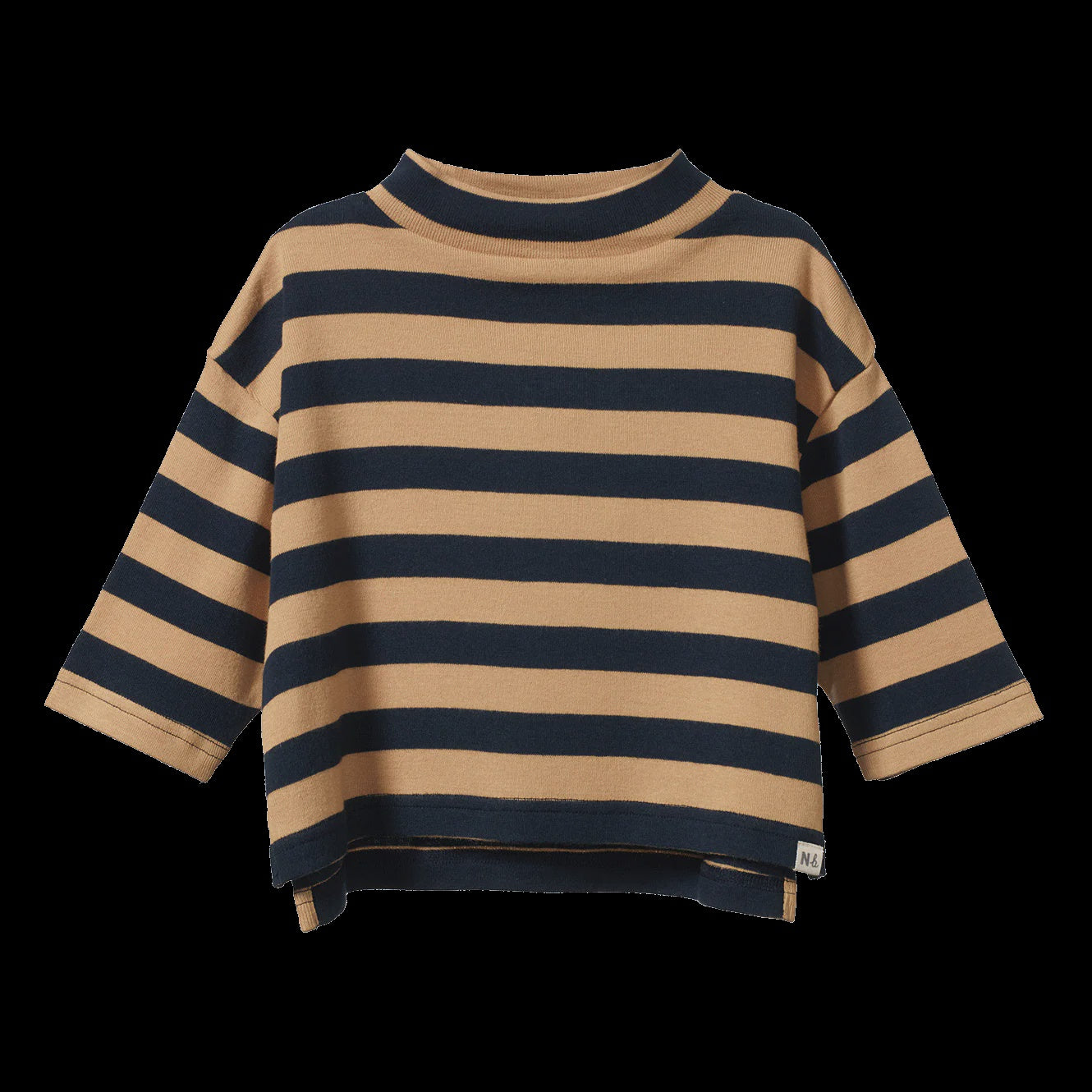 Turtle Neck - Navy/Caramel Stripe | Nature Baby