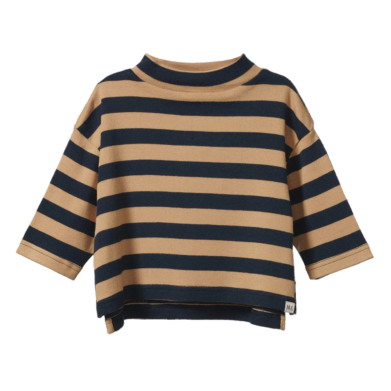 Turtle Neck - Navy/Caramel Stripe | Nature Baby