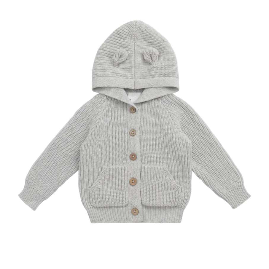Bear Cardigan - Powder Marle | Jamie Kay